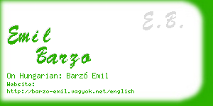 emil barzo business card